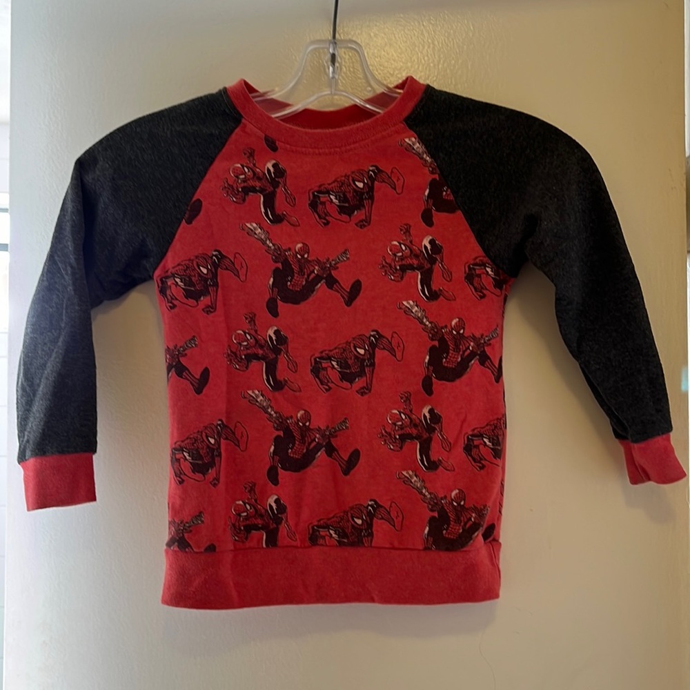 Spiderman Marvel Comics Kids Long Sleeve Fleece Lined Sweatshirt 5T